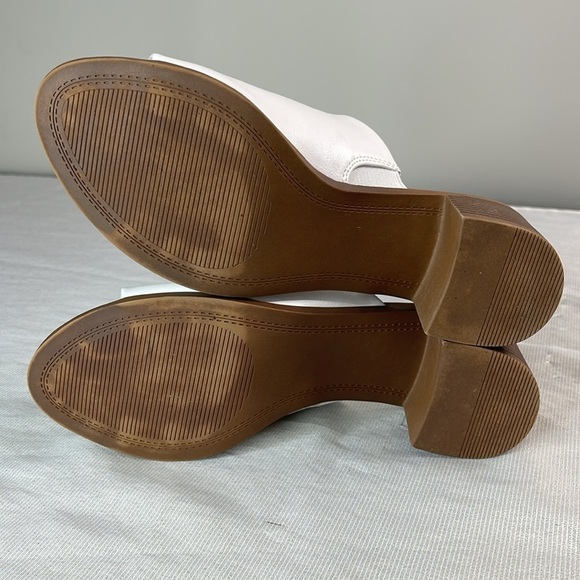 Steve Madden Kacey Slide White Mules Shoes Block Heel Open Toe Vegan Leather 8 - Picture 9 of 10